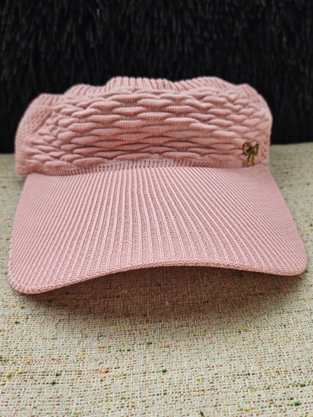 Women Hat Visor Pink Sun Hat Cap Outdoor Sport Bow Logo Hat One Size fit all